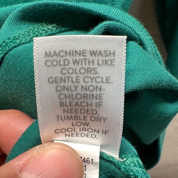 J Jill Luxe Supima A Line Tunic Top Womens L Green Meadow Soft Spring Color NEW - Picture 14 of 16